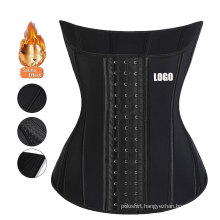 wholesale custom logo 14 steel bone waist and thigh trainer sweat latex waist trainer